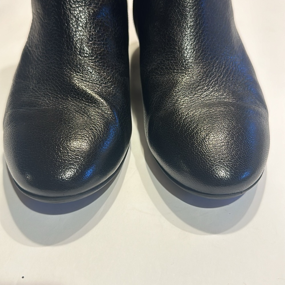 Aquatalia Ulysses made in Italy ankle black leather pebbled booties side zipper - Picture 5 of 15